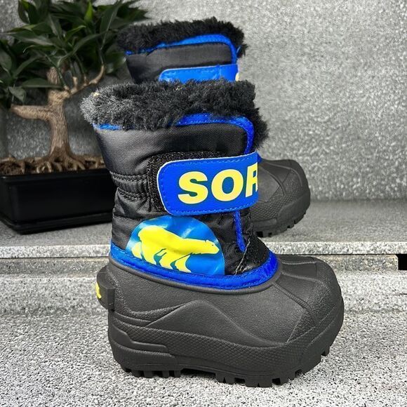 Sorel Snow Commander Boots Shoes Winter Insulated Blue Size 4 - Picture 4 of 9
